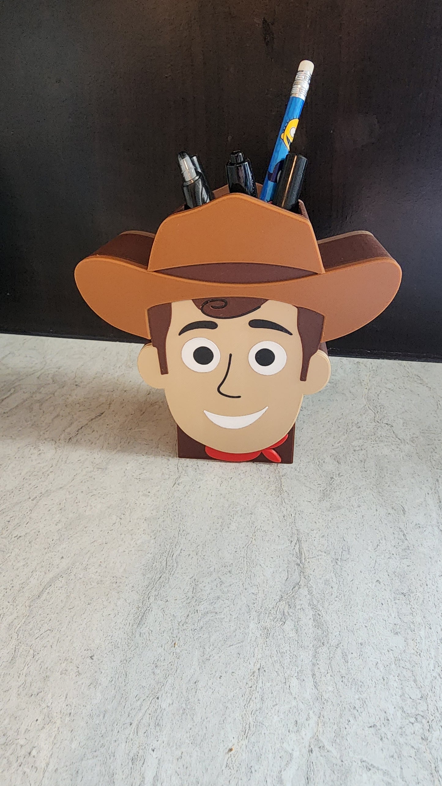 *STL FILE ONLY* Cartoon Cowboy Sheriff Pen Holder Digital File