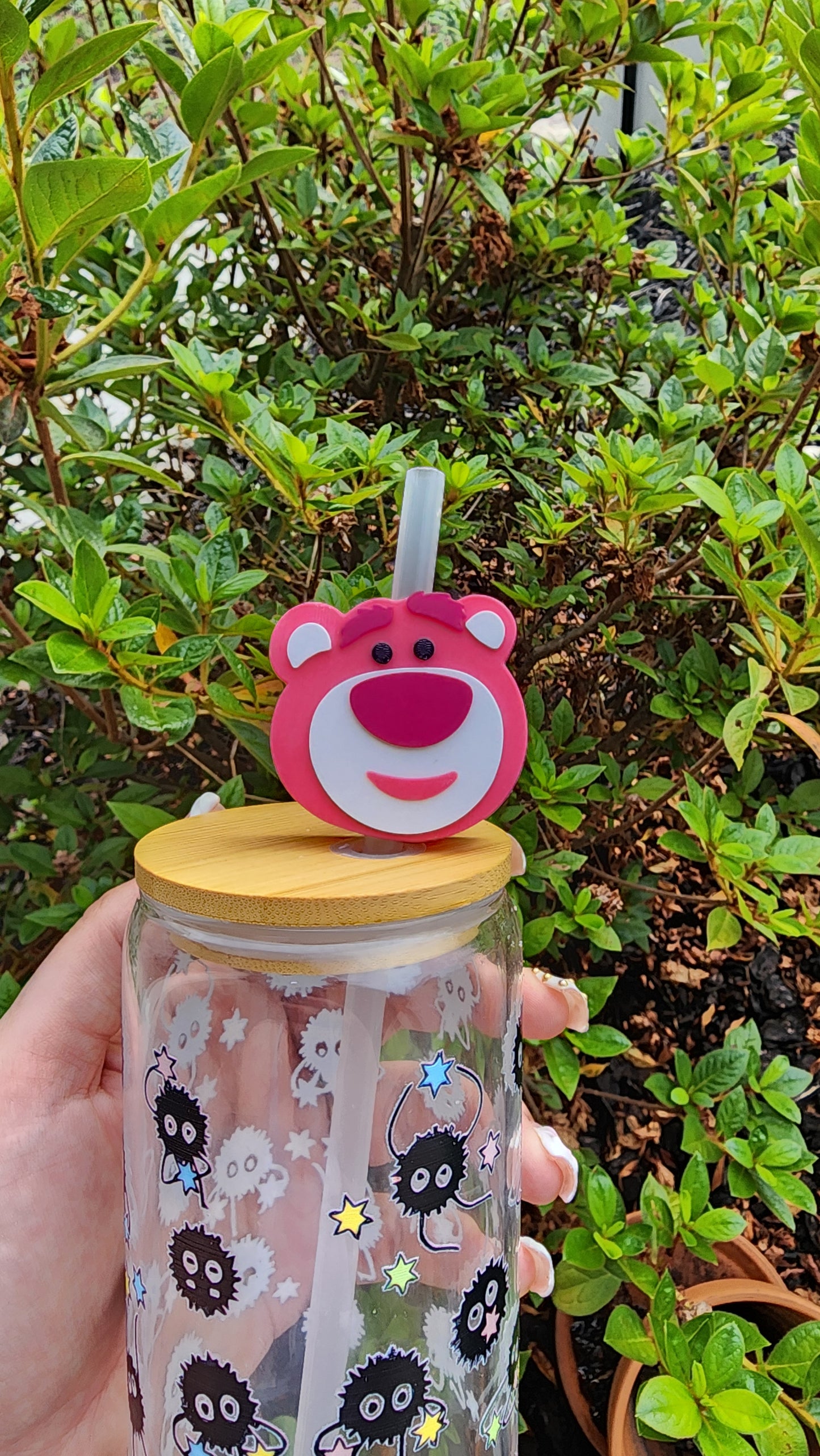 *STL FILE * Cartoon Bear Straw Topper 8mm & 10mm