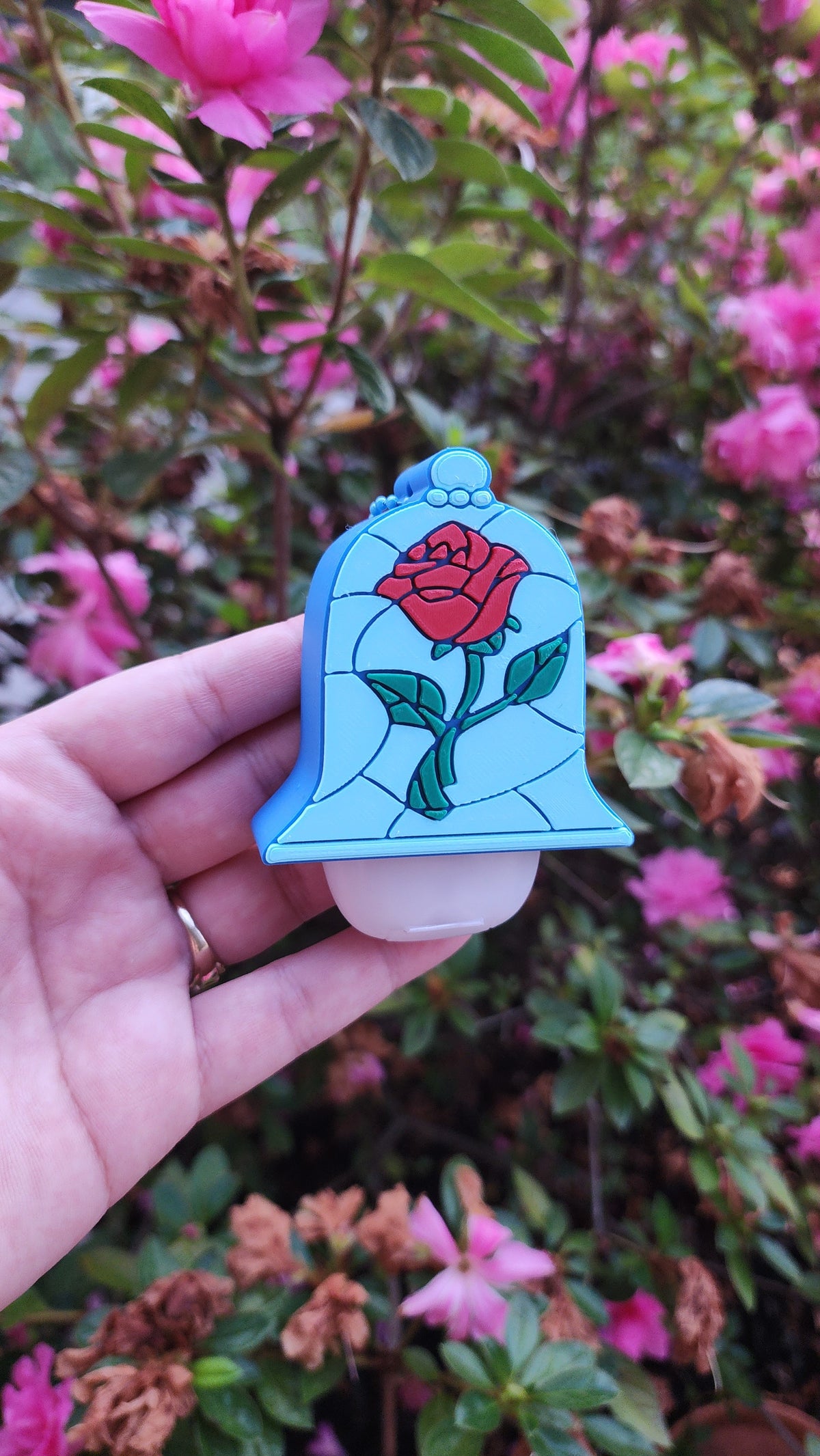 *STL /3MF FILE ONLY* Rose in Glass Pocket Sanitizer Holder Digital File