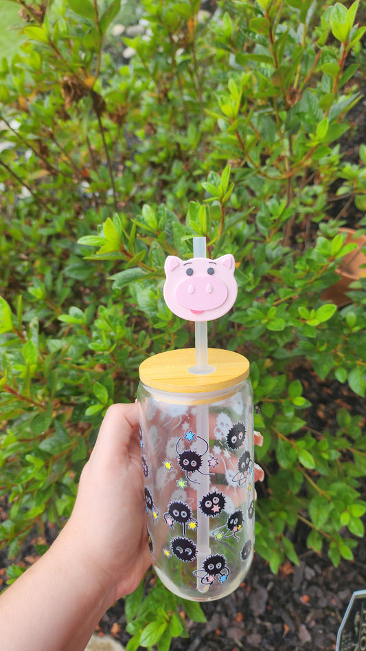 *STL FILE * Cartoon Pig Straw Topper 8mm & 10mm