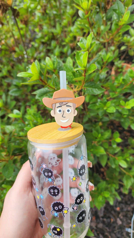 *STL FILE * Cartoon Sheriff Cowboy Straw Topper 8mm & 10mm